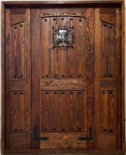 Rustic reclaimed lumber double door w/hardware You choose dimensions solid wood 3