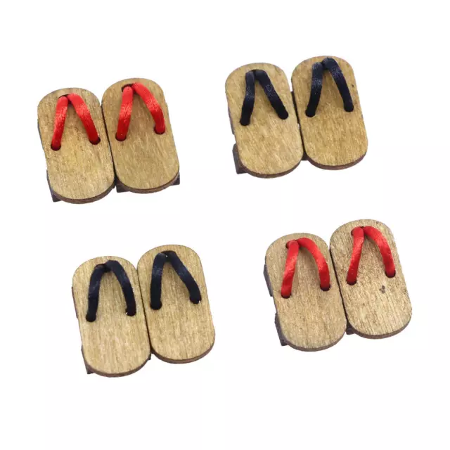 4 Stück 1:12 Puppenstuben Clogs Winzige Kimono Clogs für Esszimmer Puppenstube