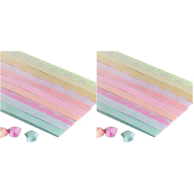 1200 Piezas Origami Estrella Papel Plegable Brillo en Cantidad Oscura Cinco Estrellas Papel