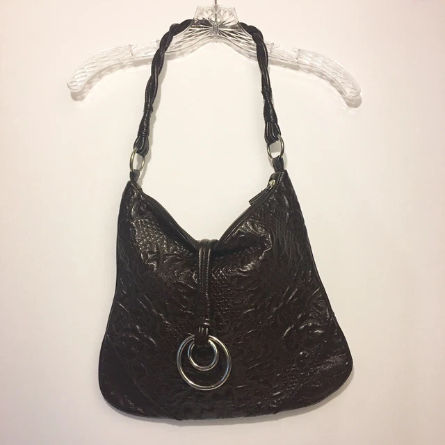 SR Squared By Sondra Roberts Stylish Brown Shoulder Bag Purse Faux Leather Boho