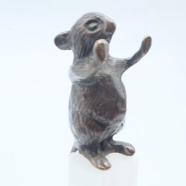 Antique Vintage 4" Brass Mouse Finial