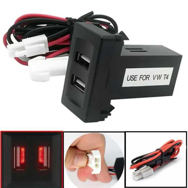 VW T5 Transporter Dual USB Phone Charger Dash Blank Switch Eurovan  Caravelle RED