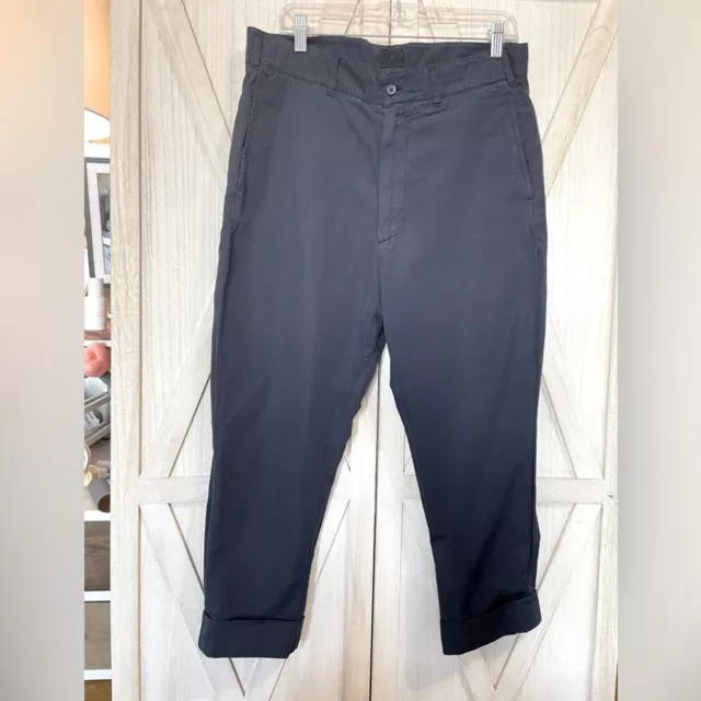 Wooster + Lardini Cropped Cuff Trousers Navy Size 48 3