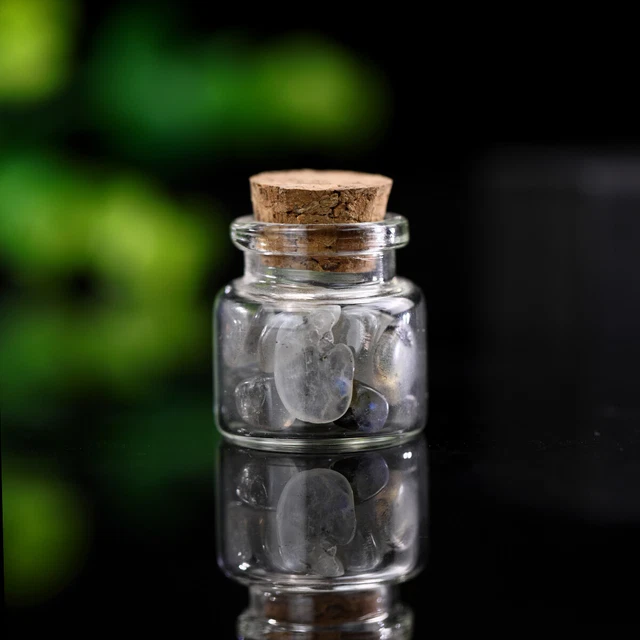 Moonstone Wishing Bottle Natural Healing Crystal Reiki Quartz Stone Pendulum