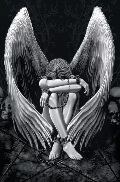 Gothic Fallen Angel in Chains CANVAS ART PRINT 24"X 36" poster