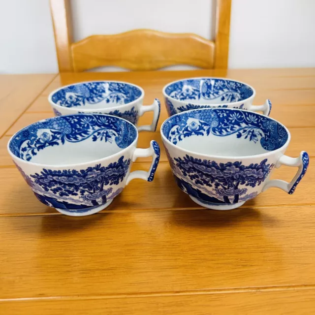 Vintage 4x Spode Blue Italian Tea Cups