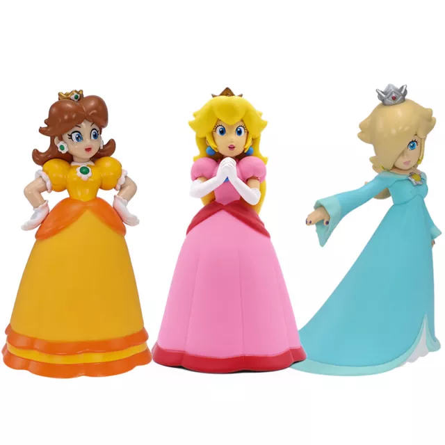 5.5" Super Mario Bros PVC Figure Toy Princess Peach Daisy Model Cake Topper Gift