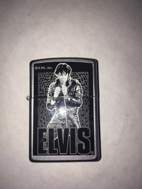 2002 Elvis Presley Leather Zippo Lighter Mint In Box