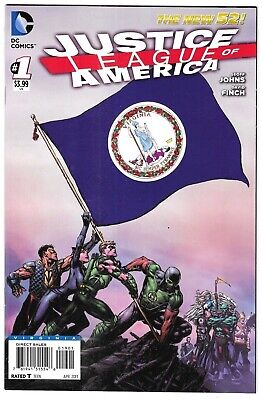 Justice League of America Comic 1 Variant Virginia Flag Cover 2013 Johns Finch