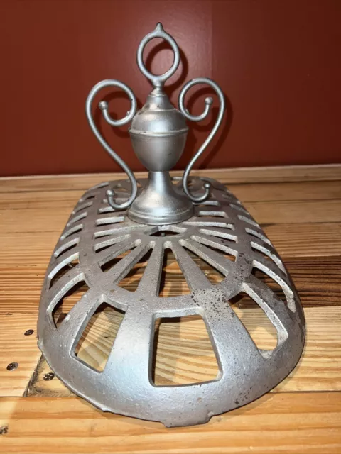 Antique Cast Iron Parlor Stove Heater Topper Top Cover Finial Ornament 16”x10”