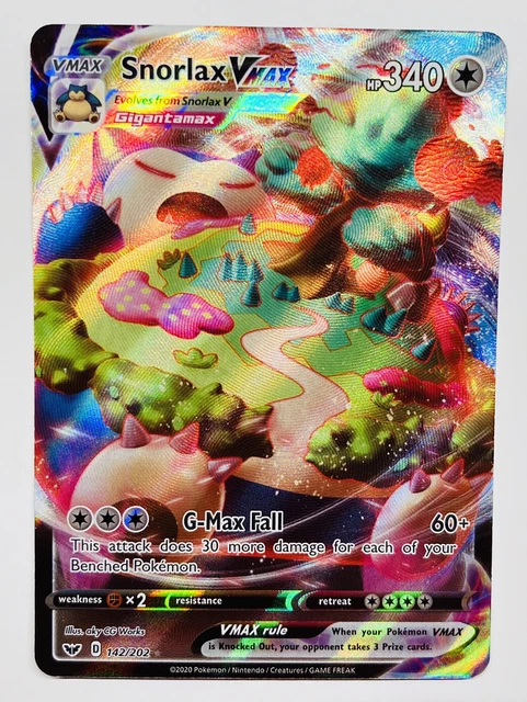 SNORLAX VMAX 142/202 Full Art Ultra Rare Pokemon Card MINT PACK FRESH ...
