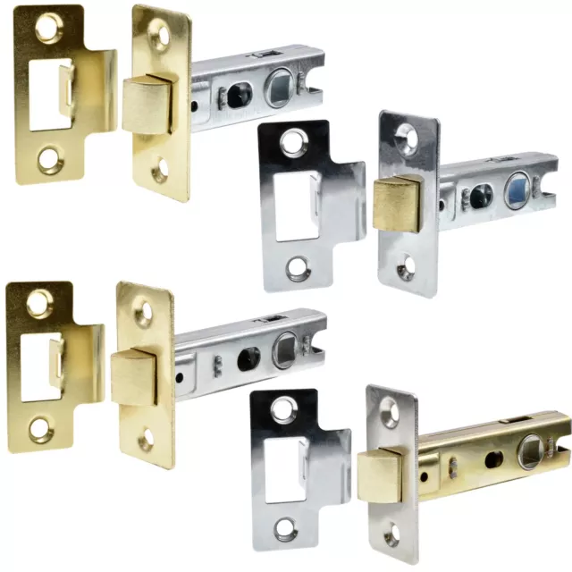 QUALITY BRASS/CHROME 63mm 75mm TUBULAR MORTICE LATCH Internal Door Handle Catch