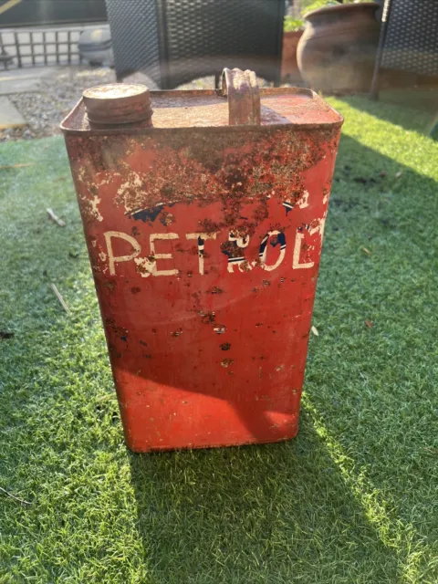 Old Vintage Red Petrol Can Classic Rustic Retro Antique