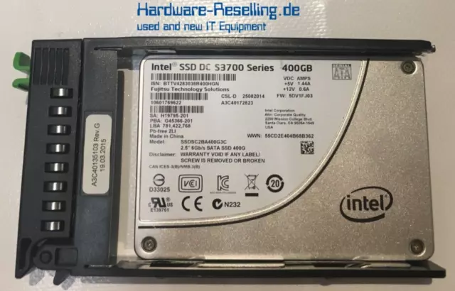 Fujitsu Intel 400GB SATA SSD 6G 2,5 " SSDSC2BA400G3C A3C40172823 10601769622