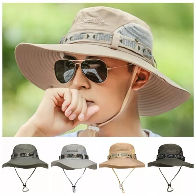 Cotton Bucket Hat Wide Brim Fisherman Cap Fashion Men Sunscreen Cap