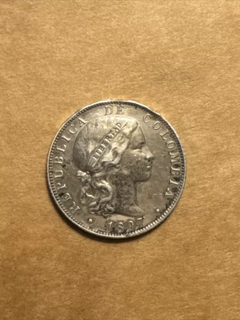 1897 Colombia 20 Centavos PF