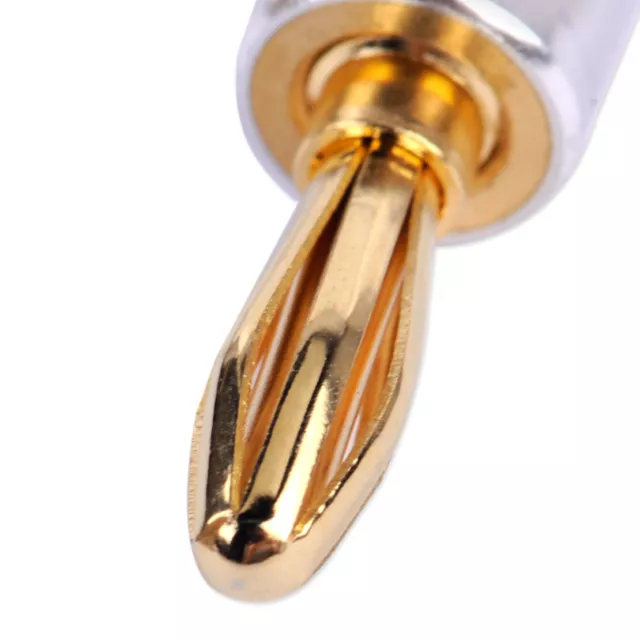 824K Gold Plated Adapter Banana Plug 4mm Audio Jack Connector Speaker Cable rt 3