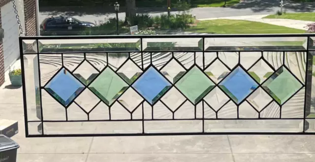 Blue/Green Stained Glass and Beveled Transom-Gorgeous!