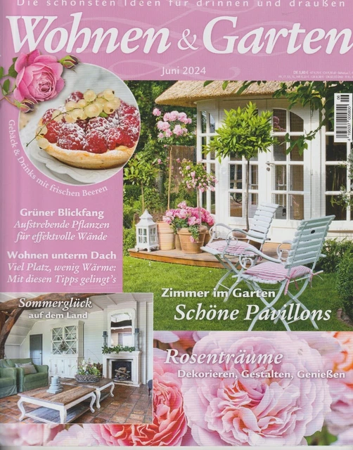 ZEITSCHRIFT WOHNEN & Garten Juni 2024 NEU EUR 2,99 - PicClick DE