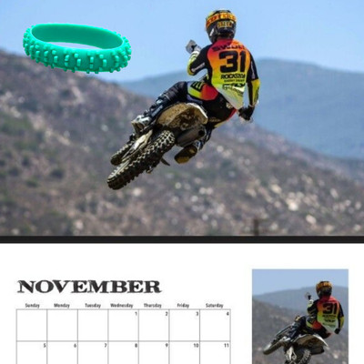 2023 CALENDAR MOTORCROSS w/ 1 FREE Teal dirt bike tire knobby wristband