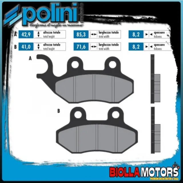 174.0099 Polini Front Brake Pads Sym Hd 200 Evo I Euro 3 200Cc 2007- Gold