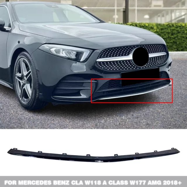 Vorne Stoßstange Zierleiste Schwarz Für Benz A-Klasse CLA-Klasse W177 W118 AMG