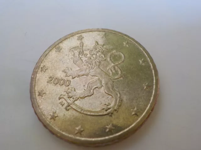 50 Cent Euro Münze 2000 Finnland Heraldischer Löwe evt. Fehlprägung Doppelprägun