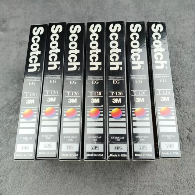 7 New & Sealed Scotch EG T-120 Blank VHS Video Cassette Tapes VCR T120 Lot