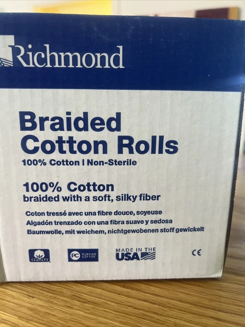 Richmond Dental & Medical 201226 4" Medium Braided Cotton Roll  Non-Sterile  250