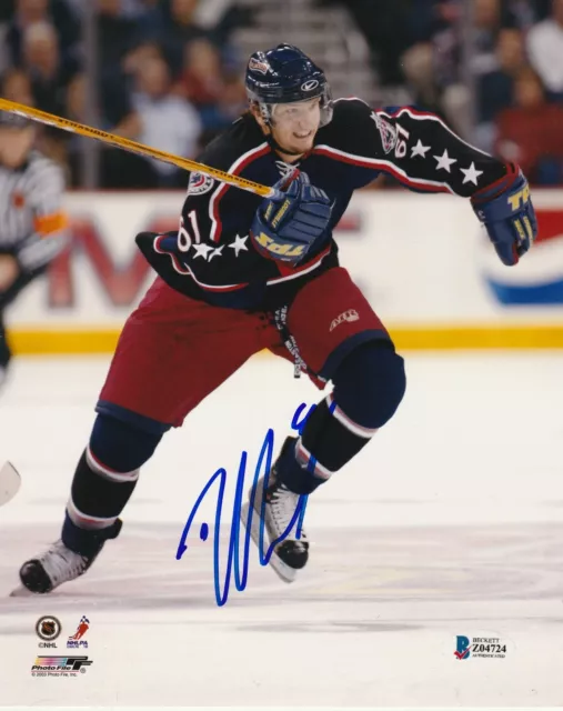 RICK NASH Signed Columbus BLUE JACKETS 8X10 PHOTO with Beckett COA (BAS)