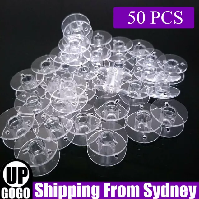 50x Plastic Empty Bobbins for Sewing Machine Janome Brother Elna Singer Bobbins