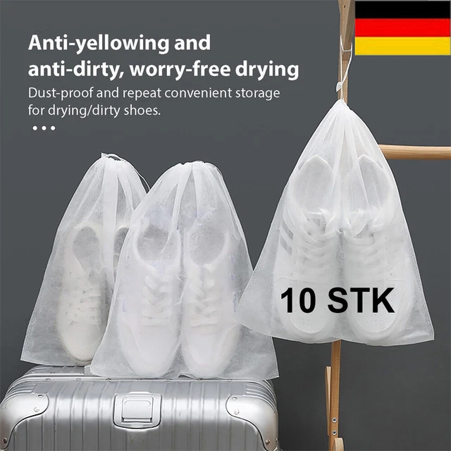 10 x Tragbare Kordelzug Schuhe Aufbewahrungstasche Staubbeutel Reisetasche Vlies