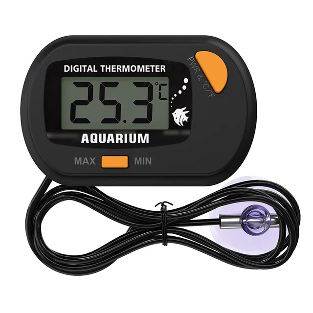 Digital LCD Thermometer Aquarium Fish Tank Vivarium Water Marine Stick On Probe