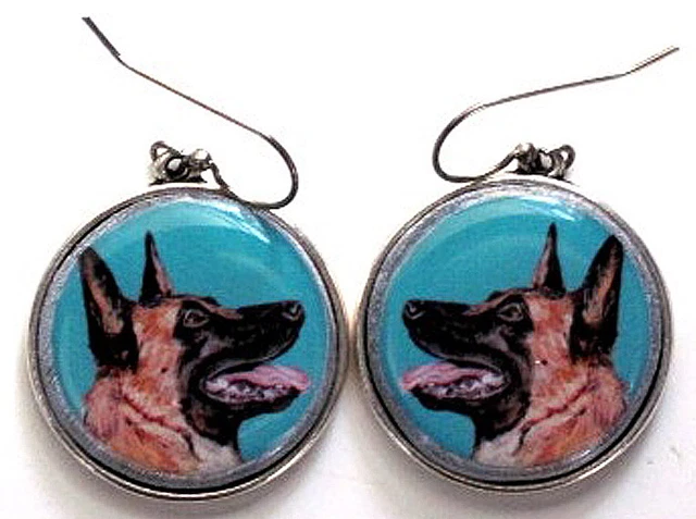 Belgian Malinois Original Art Earrings