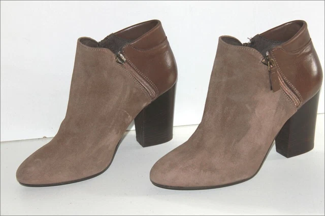 LA SCARPA Bottines à Talons Velours et Cuir Marron T 40 TBE