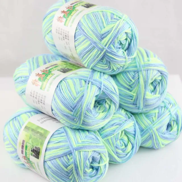 Sale New 6 Skeins x 50gr Soft Bamboo Cotton Hand Knitting Crochet Baby Yarn 934