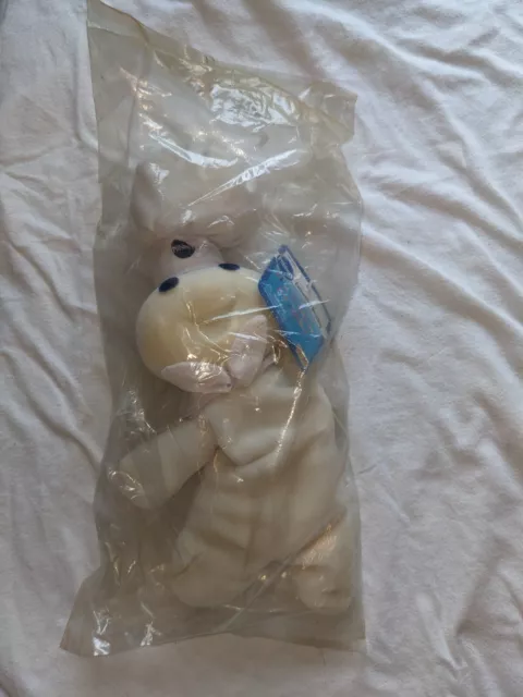 •1996 Pillsbury Doughboy Beanie Bean Bag White Plush Doll Dough Boy NEW w/ Tags