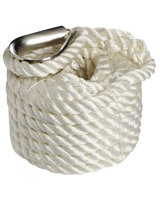 Cordage - bosse d'amarrage - ø24 mm - 15 M - blanc