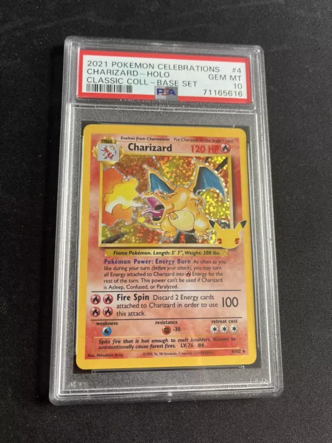 Charizard 4/102 PSA 10 GEM MINT Celebrations Ultra Rare Pokemon (Base Set Art)