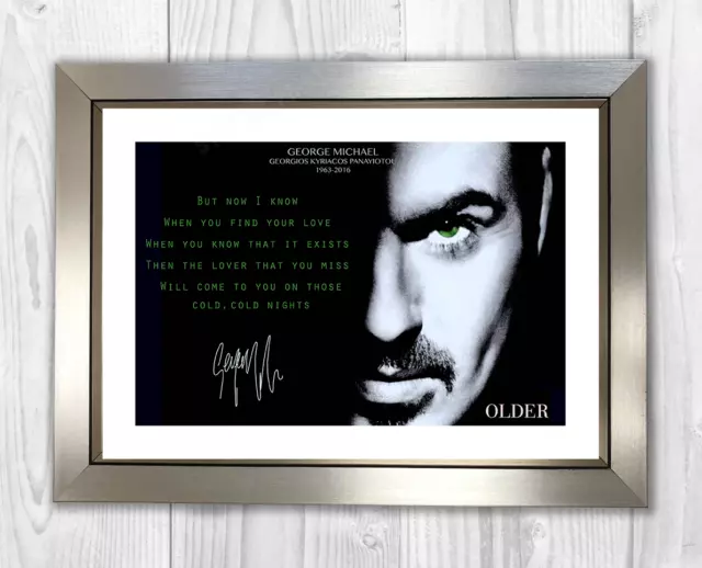 George Michael Older landscape A4 signed picture photograph poster 3