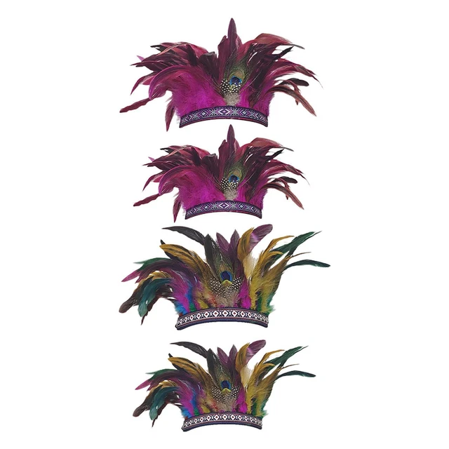 51" Blue & Red Native American Men Adult Halloween Headdress Costume Accessory - One Size | Christmas Central - View #7