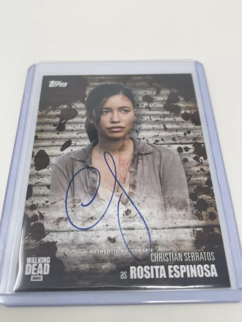 Walking Dead Season 6 Christian Serratos Rosita Autograph Auto Card Mud 30/50