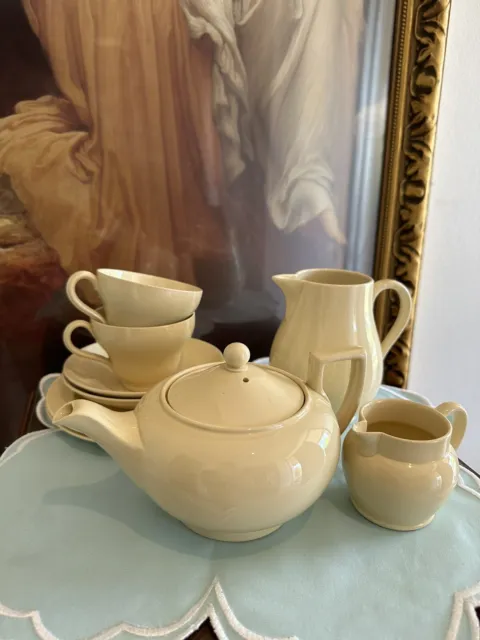 Rare Wedgwood Drabware/creamware Tea Set For Two Vintage Antique