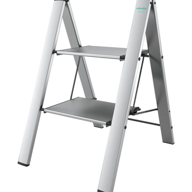 Sgabello Scala LEONARDO 2 Gradini In Alluminio Max 150kg EN14183 MADE IN ITALY