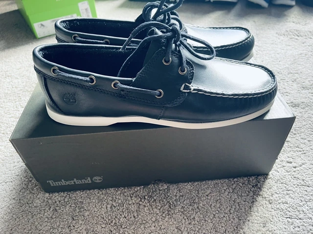 TIMBERLAND MENS CEDAR Bay Boat Shoes. navy and white. UK 9.5