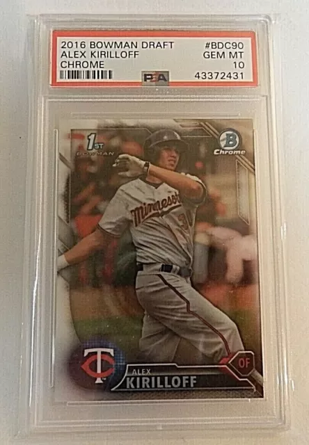 Alex Kirilloff 2016 Bowman Draft Chrome Psa10 Gem Mint #Bdc90 Twins Rookie Mint