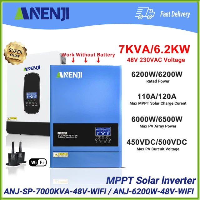 Songsolar 6200W Hybrid Wechselrichter 48V – Mit 120A MPPT, 500V PV-Eingang, WiFi, 6000W Nennleistung, Für Blei- Und Lithium-Akkus