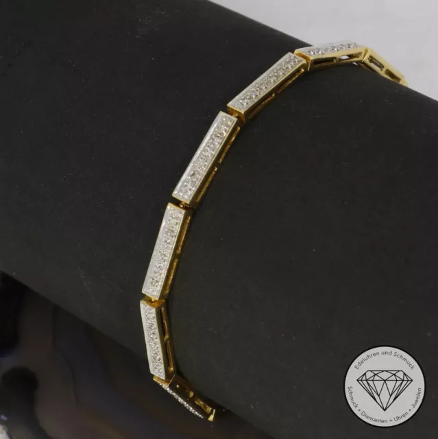 Wert 2.790,- Elegantes Stäbchen Diamant Armband 585 /14 Karat Gold 18 cm xxyy