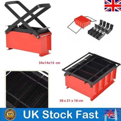 Paper Log Briquette Maker Steel Fireplace Tool Heavy Duty Fire Brick Press Red