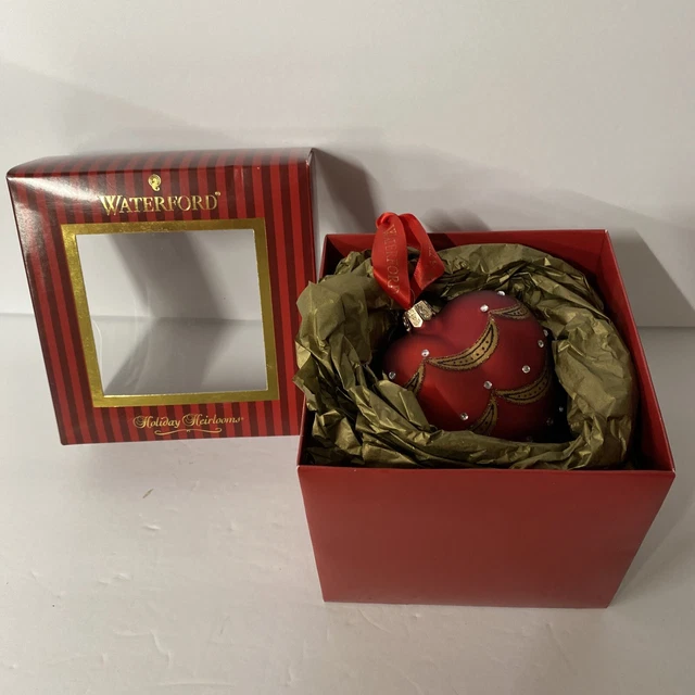 Waterford Christmas Valentine Ornament Victorian Jewel Heart Red Rhinestone #1